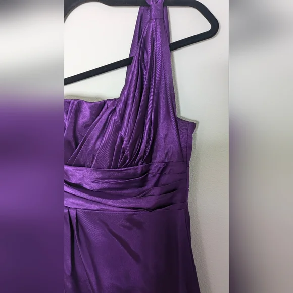 Fashion Finland One Shoulder Purple Long Maxi Dress Sz S Lined Prom Wedding Y2K - Picture 3 of 10